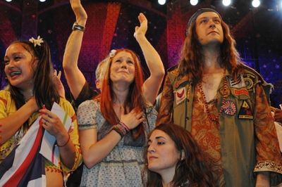 Katlin Kiyan and cast of Hair Photo
